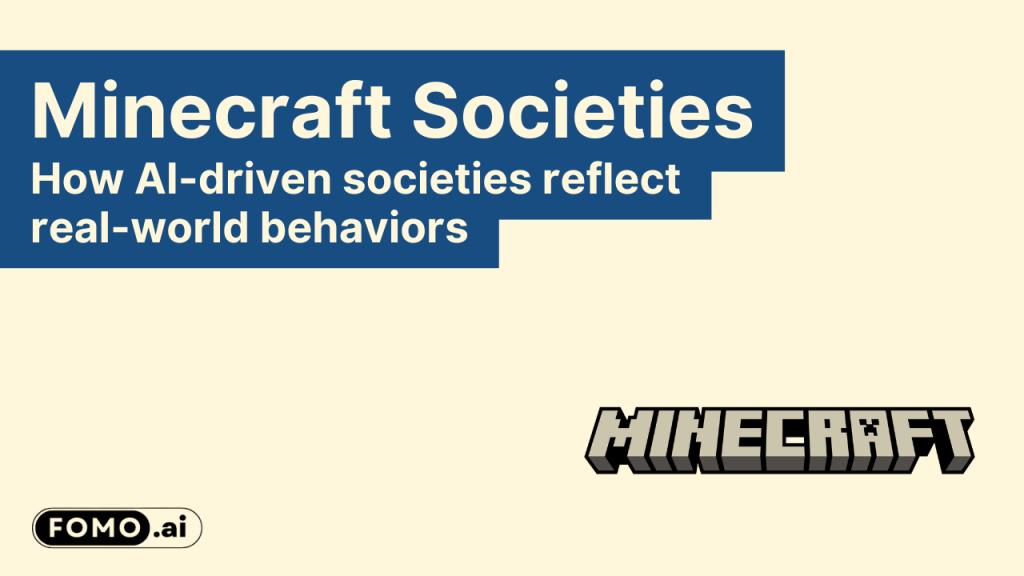 Minecraft societies showcasing how AI-driven societies reflect real-world behaviors