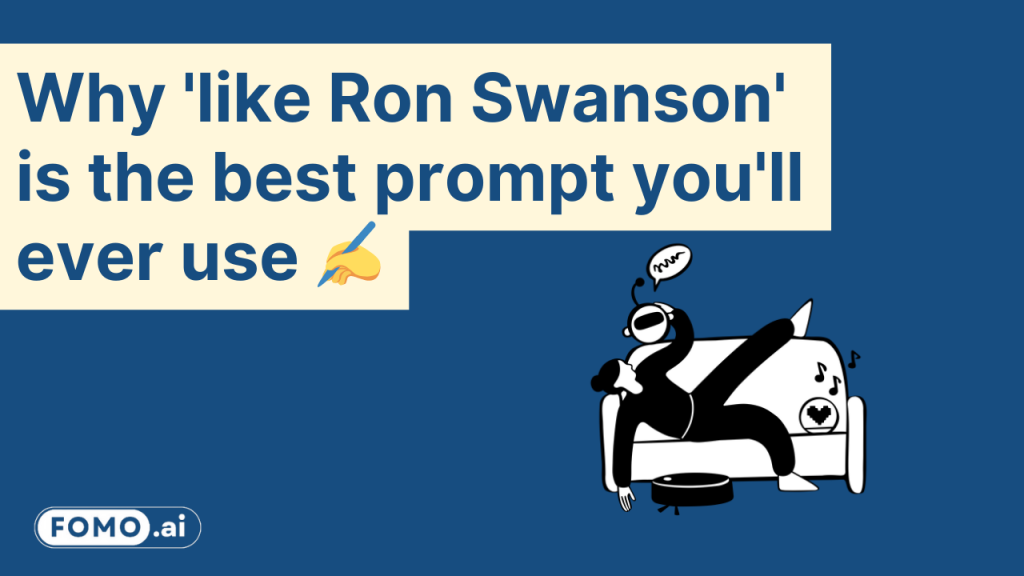 Why ‘like Ron Swanson’ is the best AI prompt with a robot relaxing on a couch